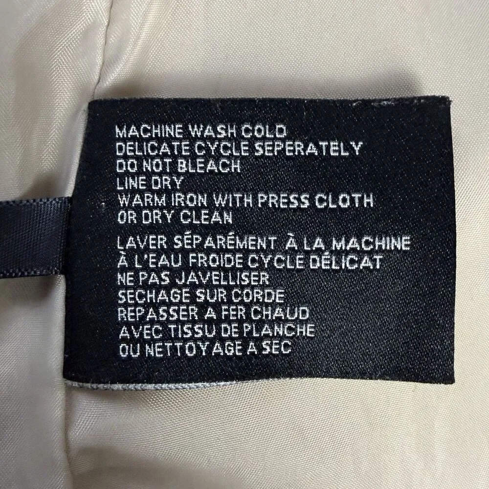 Cole Haan Hooded Trench Coat Beige Double Breasted Belted Medium
